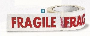 ADHESIF FRAGILE BLANC 50 MM X 100 M