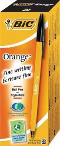 STYLO BILLE ORANGE BIC NOIR