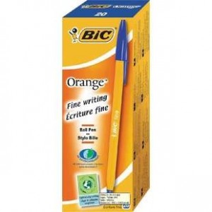 STYLO BILLE ORANGE BIC BLEU