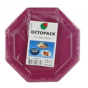 ASSIETTE PLASTIQUE OCTOGONALE D.18.5 CM FUSCHIA