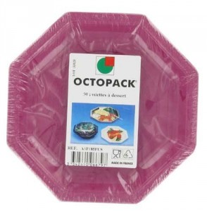 ASSIETTE PLASTIQUE OCTOGONALE D.24 CM FUSCHIA