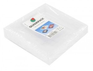 ASSIETTE PLASTIQUE CARREE 18.5 CM BLANCHE