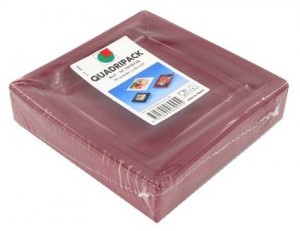 ASSIETTE PLASTIQUE CARREE 24 CM BORDEAUX