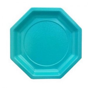 ASSIETTE PLASTIQUE OCTOGONALE D.18.5 CM TURQUOISE