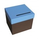 URNE FOND CHOCOLAT / COUVERCLE TURQUOISE