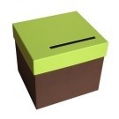 URNE FOND CHOCOLAT / COUVERCLE VERT