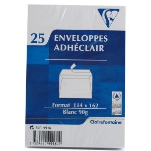 ENVELOPPE BLANCHE 80 G 114 X 162 MM AUTO-ADHESIVES