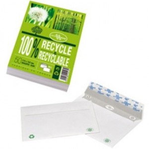 ENVELOPPE BLANCHE PAPIER RECYCLE 80 G