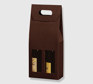 ETUI 2 BOUTEILLES KRAFT MARRON