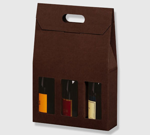 ETUI 3 BOUTEILLES KRAFT MARRON