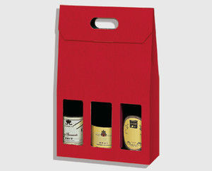 ETUI 3 BOUTEILLES KRAFT ROUGE