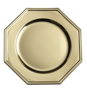SOUS-ASSIETTE OCTOGONALE PLASTIQUE OR P/3