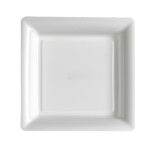 ASSIETTE CARREE PLASTIQUE BLANCHE P/12