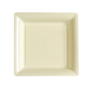 ASSIETTE CARREE PLASTIQUE IVOIRE P/12