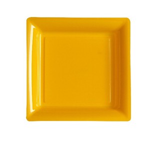ASSIETTE CARREE PLASTIQUE MANDARINE P/12