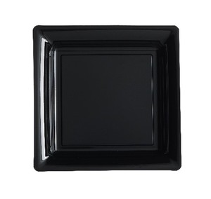 ASSIETTE CARREE PLASTIQUE NOIR P/12