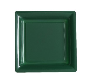 ASSIETTE CARREE PLASTIQUE VERT SAPIN P/12