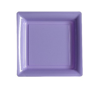 ASSIETTE CARREE PLASTIQUE LILAS P/12