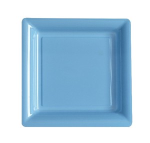 ASSIETTE CARREE PLASTIQUE BLEU PASTEL P/12