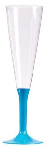 FLÛTE A CHAMPAGNE PIED TURQUOISE P/10