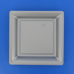 ASSIETTE CARREE PLASTIQUE GRIS ARGENT P/12