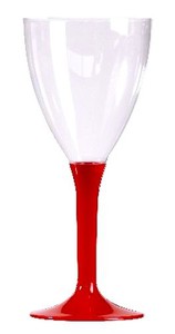 VERRE A VIN PIED ROUGE P/10