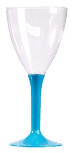 VERRE A VIN PIED TURQUOISE P/10