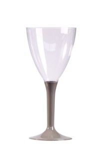VERRE A VIN PIED TAUPE P/10