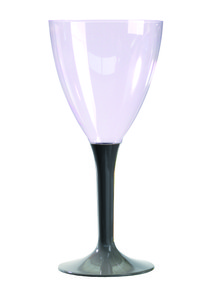 VERRE A VIN PIED GRIS ARGENT P/10
