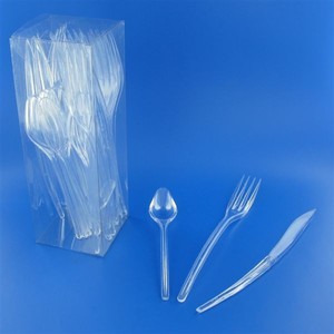 SET COUVERTS PLASTIQUE CRISTAL P/10