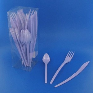 SET COUVERTS PLASTIQUE BLANC P/10