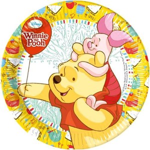 ASSIETTE CARTON WINNIE L'OURSON P/8