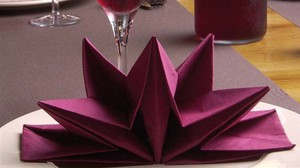 SERVIETTE PRE-PLIÉE CELI'D ETOILE BORDEAUX P/12