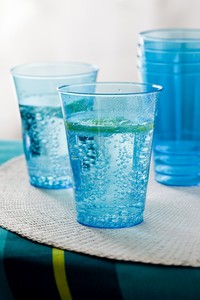 VERRE PLASTIQUE TURQUOISE P/10