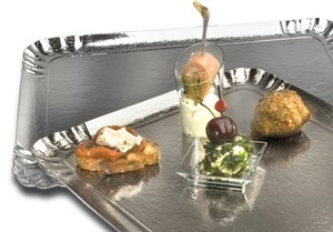 PLATEAU TRAITEUR SIMPLE FACE ARGENT P/25