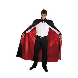 CAPE ADULTE DRACULA SATIN ROUGE ET NOIR
