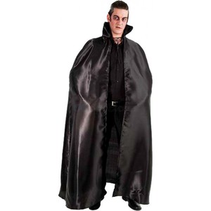 CAPE ADULTE VAMPIRE SATIN NOIR