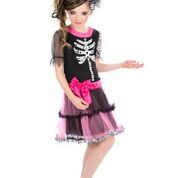 DEGUISEMENT ENFANT ROBE PINK SKELETON 3 PIECES