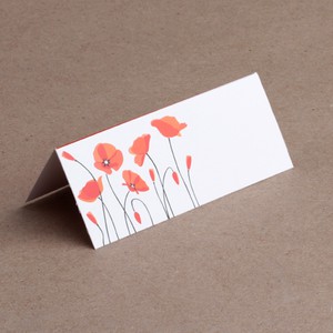 CARTE DE TABLE COQUELICOTS PAR 10 