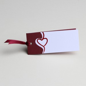 CARTE DE TABLE COEURS BORDEAUX PAR 10