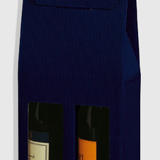 ETUI 2 BOUTEILLES KRAFT BLEU