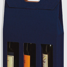 ETUI 3 BOUTEILLES KRAFT BLEU