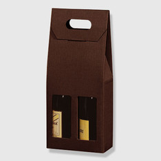 ETUI 2 BOUTEILLES KRAFT MARRON
