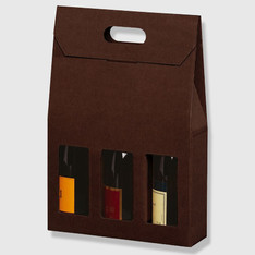 ETUI 3 BOUTEILLES KRAFT MARRON